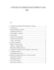 中國智慧燈桿多功能集成與城市管理數據中臺對接現狀