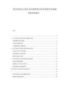 低空經(jīng)濟無人機行業(yè)市場供需分析及投資評估規(guī)劃分析研究報告
