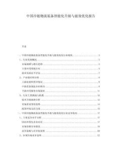 中国冷链物流装备智能化升级与能效优化报告