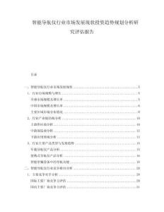 智能導(dǎo)航儀行業(yè)市場發(fā)展現(xiàn)狀投資趨勢規(guī)劃分析研究評估報告