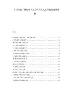 中國智能手機(jī)行業(yè)本土品牌發(fā)展現(xiàn)狀與投資前景分析