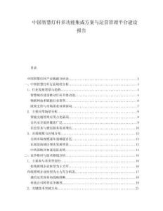 中国智慧灯杆多功能集成方案与运营管理平台建设报告