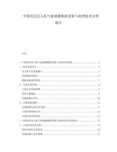 中國民用無人機氣象觀測數(shù)據(jù)采集與處理技術分析報告
