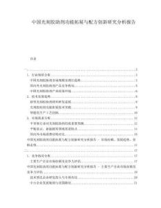 中國光刻膠助劑功能拓展與配方創新研究分析報告