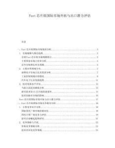 Fast芯片組國際市場開拓與出口潛力評估