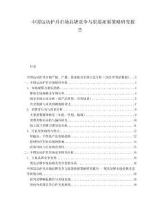 中國運動護具市場品牌競爭與渠道拓展策略研究報告