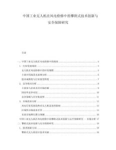 中國工業(yè)無人機在風電檢修中的攀附式技術(shù)創(chuàng)新與安全保障研究