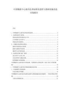 中国数据中心液冷技术标准化进程与基础设施改造市场报告