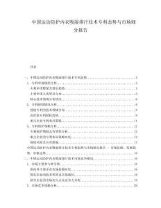 中国运动防护内衣吸湿排汗技术专利态势与市场细分报告