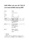 Unit4 What can you do_ Part B Let’s learn & Write and say 教案