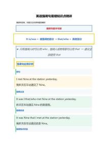 英語強調句易錯知識點精講(1)