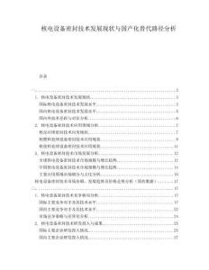 核電設(shè)備密封技術(shù)發(fā)展現(xiàn)狀與國產(chǎn)化替代路徑分析