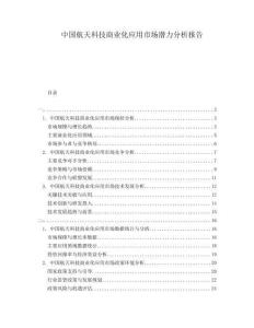中國航天科技商業(yè)化應(yīng)用市場潛力分析報告