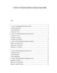 中國油氣管道智能監(jiān)測密封系統(tǒng)技術(shù)演進(jìn)預(yù)測