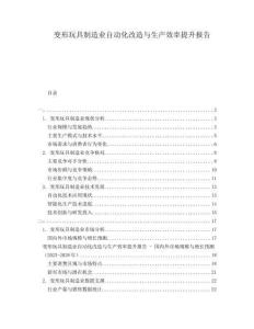 變形玩具制造業(yè)自動化改造與生產(chǎn)效率提升報告