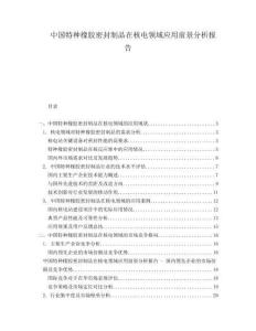 中國特種橡膠密封制品在核電領(lǐng)域應(yīng)用前景分析報(bào)告