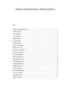 預(yù)制菜行業(yè)發(fā)展驅(qū)動(dòng)因素與消費(fèi)者接受度報(bào)告