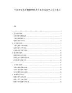 中國(guó)智慧水務(wù)物聯(lián)網(wǎng)解決方案市場(chǎng)競(jìng)爭(zhēng)力分析報(bào)告