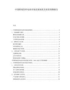 中國跨境飲料電商市場發(fā)展現(xiàn)狀及前景預(yù)測報告