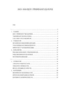 2025-2030废弃口罩熔喷布再生技术评估