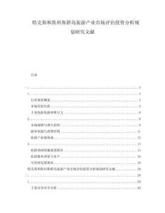 特克斯和凯科斯群岛旅游产业市场评估投资分析规划研究文献