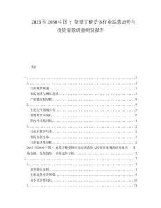 2025至2030中國(guó)γ氨基丁酸受體行業(yè)運(yùn)營(yíng)態(tài)勢(shì)與投資前景調(diào)查研究報(bào)告