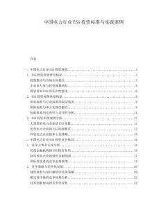 中國(guó)電力行業(yè)ESG投資標(biāo)準(zhǔn)與實(shí)踐案例