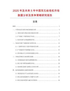 2025年及未來5年中國雙孔給皂機市場數據分析及競爭策略研究報告