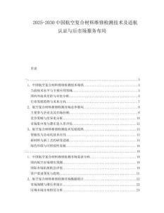 2025-2030中國航空復合材料維修檢測技術及適航認證與后市場服務布局
