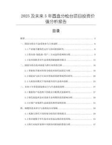2025及未來5年圓盤分檢臺(tái)項(xiàng)目投資價(jià)值分析報(bào)告