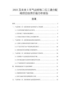 2025及未來5年氣動(dòng)控制二位三通分配閥項(xiàng)目投資價(jià)值分析報(bào)告