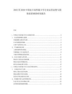 2025至2030中國皮卡高性能卡車行業運營態勢與投資前景調查研究報告