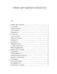 智慧城市大脑平台建设现状与未来发展白皮书