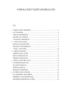 中國核電主泵國產化進程與供應鏈安全評估