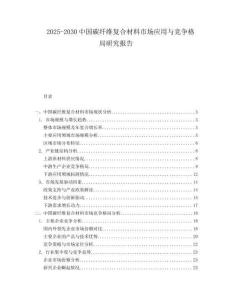 2025-2030中国碳纤维复合材料市场应用与竞争格局研究报告
