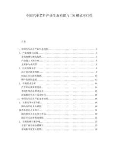 中国汽车芯片产业生态构建与IDM模式可行性