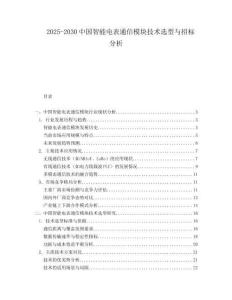 2025-2030中國智能電表通信模塊技術選型與招標分析