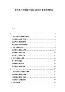 中國(guó)無(wú)人駕駛技術(shù)商業(yè)化進(jìn)程與市場(chǎng)前景報(bào)告