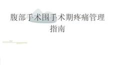 腹部手术围手术期疼痛管理指南2026