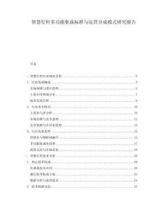 智慧燈桿多功能集成標準與運營分成模式研究報告
