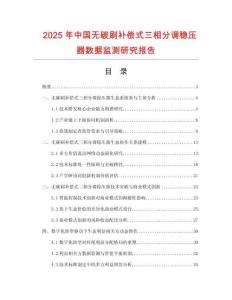 2025年中國無碳刷補(bǔ)償式三相分調(diào)穩(wěn)壓器數(shù)據(jù)監(jiān)測研究報告