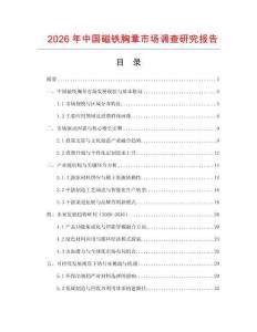2026年中國(guó)磁鐵胸章市場(chǎng)調(diào)查研究報(bào)告
