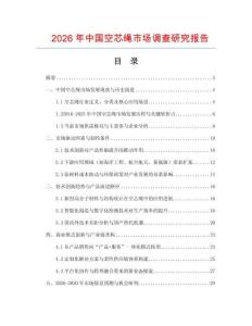 2026年中國空芯繩市場調(diào)查研究報告