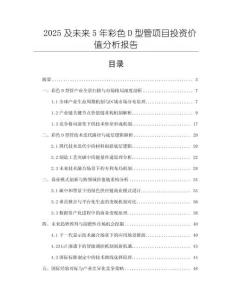 2025及未來(lái)5年彩色D型管項(xiàng)目投資價(jià)值分析報(bào)告