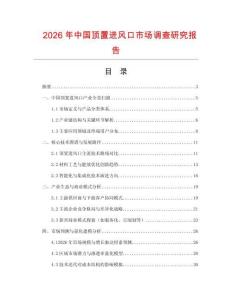 2026年中國(guó)頂置進(jìn)風(fēng)口市場(chǎng)調(diào)查研究報(bào)告
