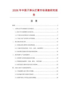 2026年中國子彈頭燈罩市場調查研究報告