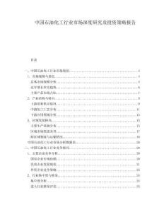 中國(guó)石油化工行業(yè)市場(chǎng)深度研究及投資策略報(bào)告
