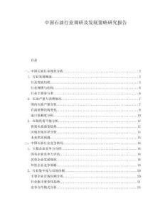 中國石油行業調研及發展策略研究報告
