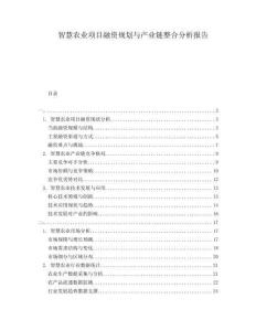 智慧農業項目融資規劃與產業鏈整合分析報告