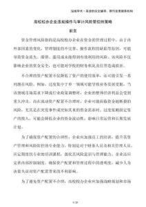 高校校辦企業(yè)違規(guī)操作與審計(jì)風(fēng)險(xiǎn)管控的策略